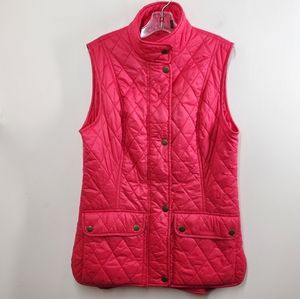 Barbour Otterburn Gilet LG10003 pink quilted high neck lightweight vest size 4